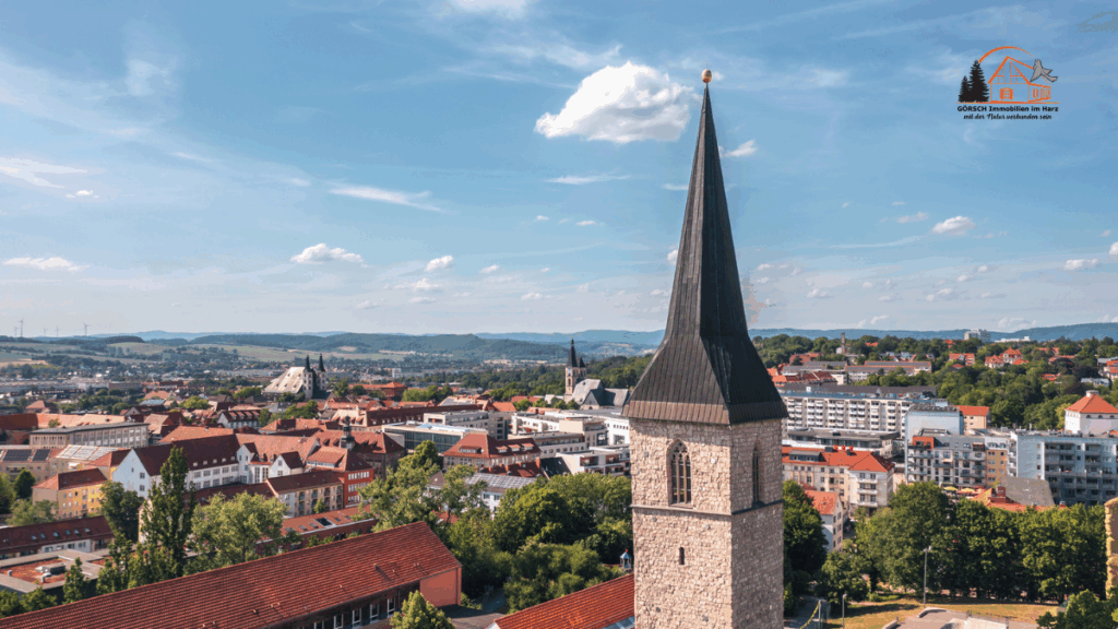 Drohnenaufnahme Nordhausen Altstadt – Görsch Immobilien Makler Südharz