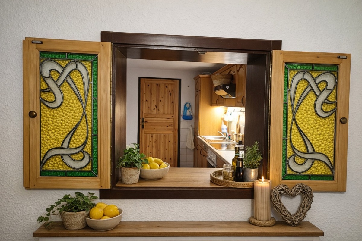 Durchreiche vom Wohnzimmer zur Küche