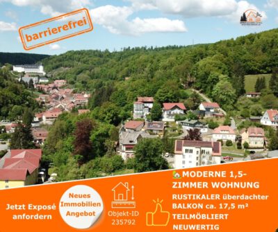 Barrierefreie 1,5-Zimmer-Wohnung mit Aufzug & großem Balkon in Stolberg Harz, 06536 Südharz, Etagenwohnung