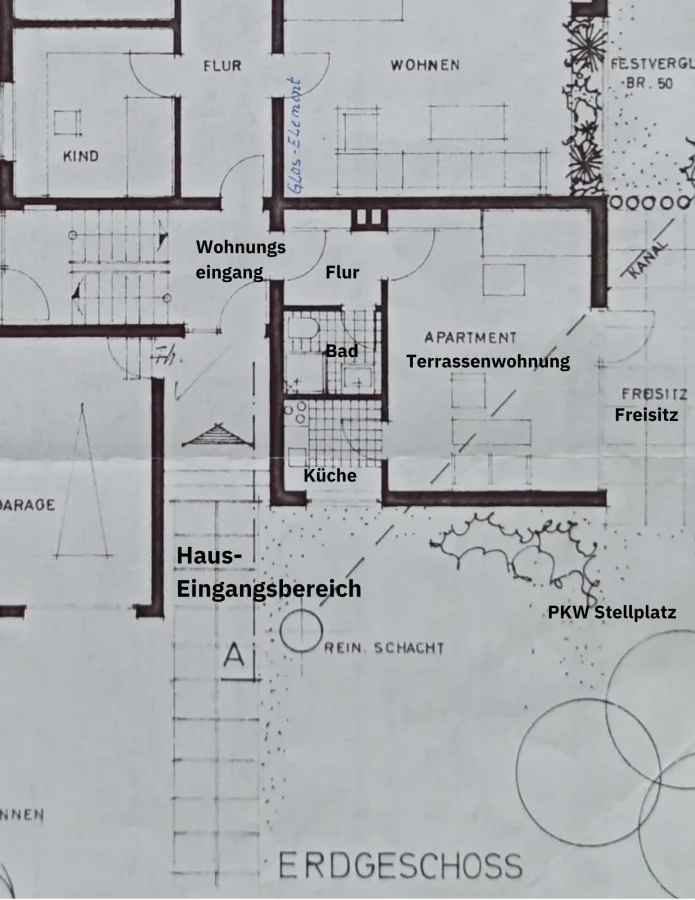 Grundriss-1-Zimmer mit Terrasse
