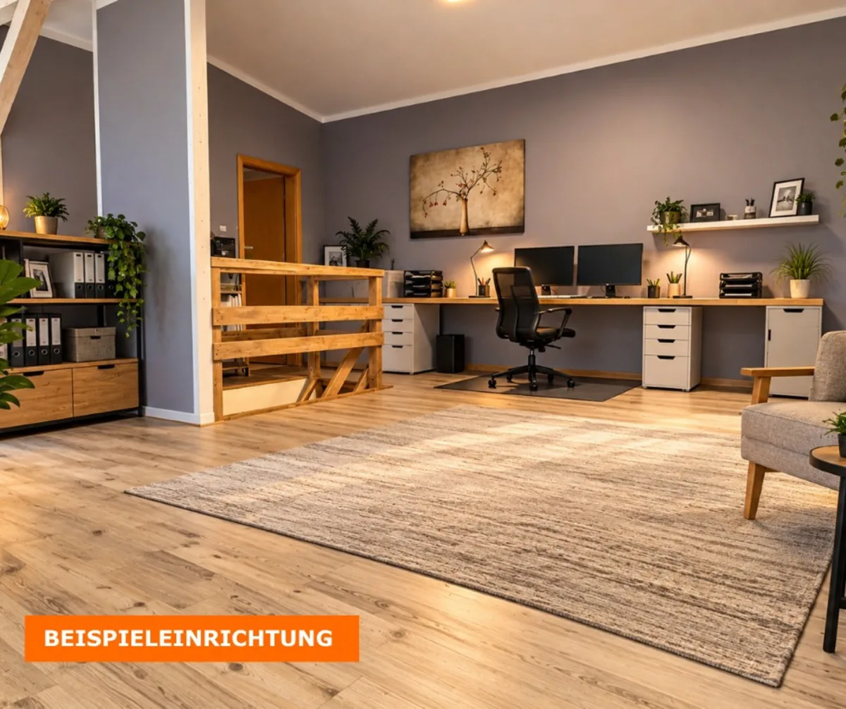 Arbeitszimmer im Obergeschoss mit Beispieleinrichtung